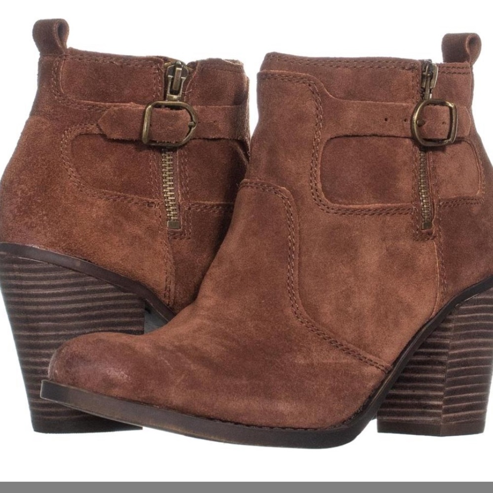 LUCKY Brand Everaldo brown suede ankle boot 8